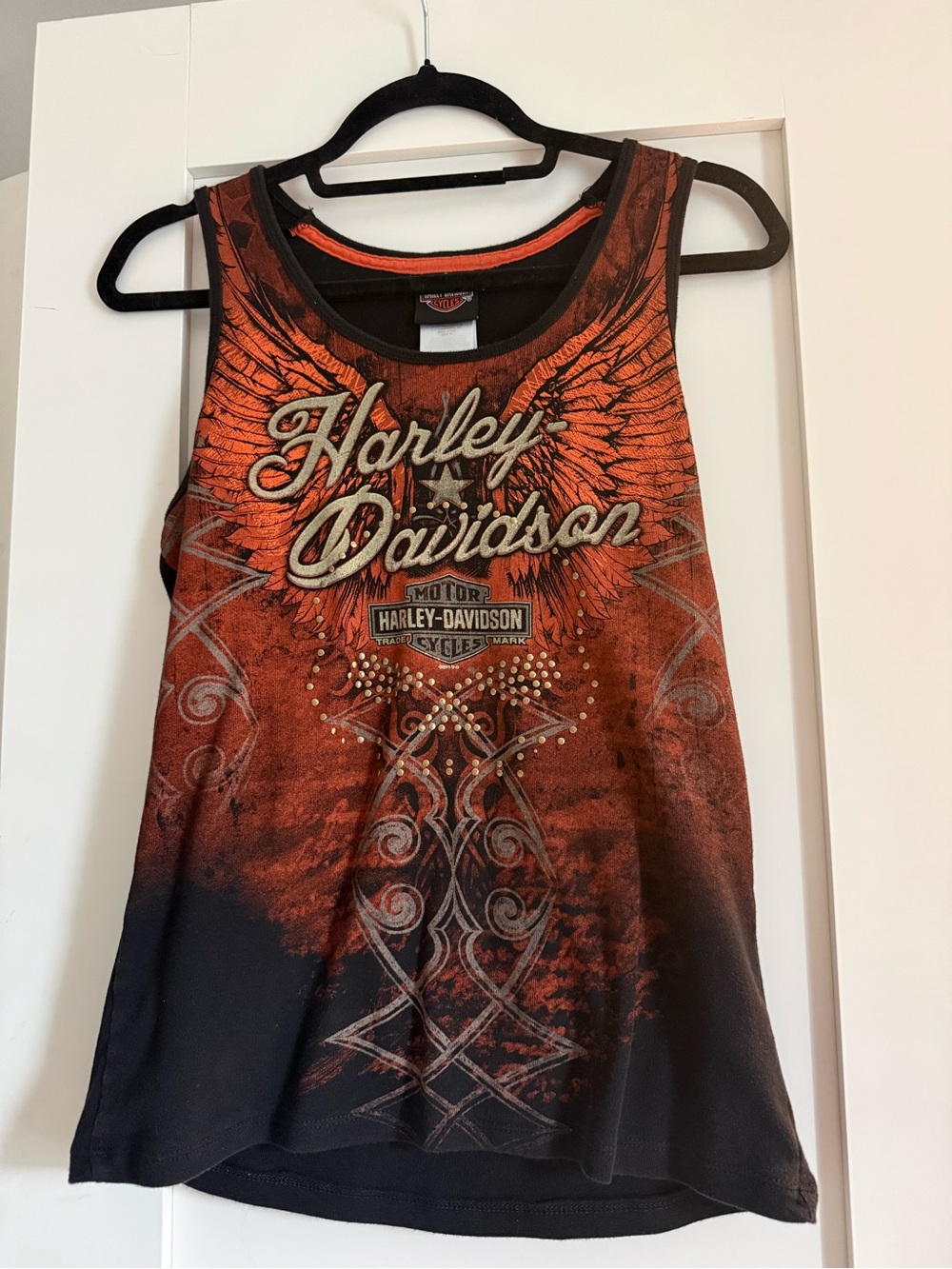 Harley-Davidson Orange and Black Winged Graphic Tank